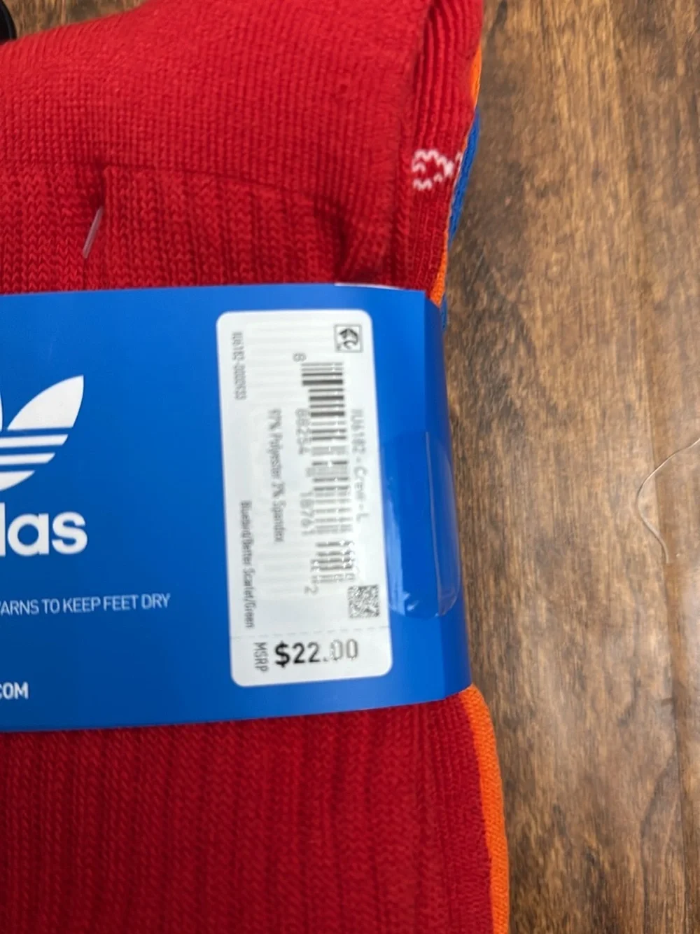 adidas Men’s Crew Socks Pack — Multicolor Size L